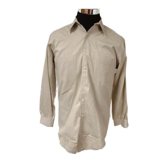 VTG FERRELL REED Mens 15.5-33 Drake Twill Button Up Drape Silhouette Shirt USA - Picture 1 of 10
